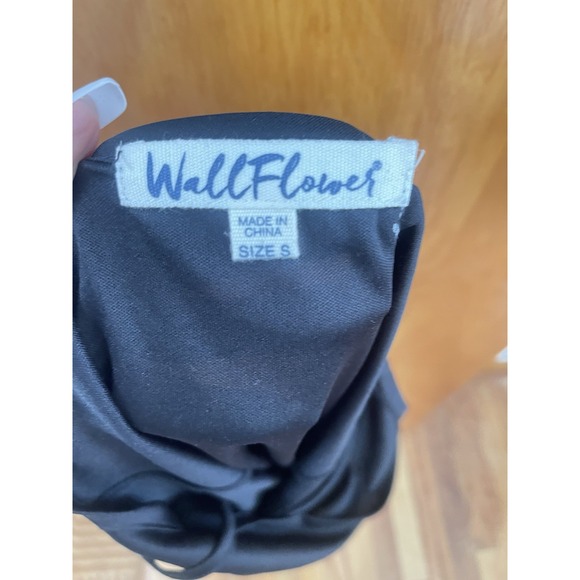 WallFlower Black Lace Dress Small 3/4 Sleeve Lined Cocktail Party Shift - Picture 4 of 5